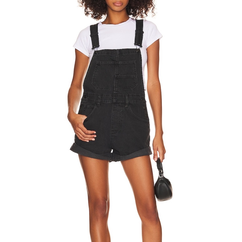 Free People Ziggy Black Denim Overalls for Women